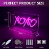 Pakabinamas šviestuvas Dwooke Xoxo neoninės iškabos, rožinės Xoxo Led iškabos, Usb maitinamas dvigubo sluoksnio akrilinis Led neoninis šviesos dėžė, reguliuojamo ryškumo neoninė iškaba stalo dekoravimui, sienų dekorui, barui, kalėdoms, valentino dienai