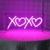 Pakabinamas šviestuvas Dwooke Xoxo neoninės iškabos, rožinės Xoxo Led iškabos, Usb maitinamas dvigubo sluoksnio akrilinis Led neoninis šviesos dėžė, reguliuojamo ryškumo neoninė iškaba stalo dekoravimui, sienų dekorui, barui, kalėdoms, valentino dienai