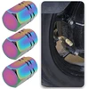 Easiyl 12 vnt. 8 x 16 mm spalvingų aliuminio lydinio padangų ventilių dangtelių, šešiakampės formos, skirtų automobiliams, sunkvežimiams, motociklams, dviračiams