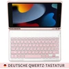 Klaviatūra Easyacc klaviatūros dėklas, suderinamas su Ipad 10.2 colių (9/8/7 kartos 2021/2020/2019) su apsaugine plėvele, [qwertz vokiečių kalba], nuimamas klaviatūros apsauginis dėklas su pieštuko laikikliu, rožinio aukso
