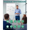 Easycling® Magique lenta, lipni, elektrostatinė plėvelė su 25 lapais ir 1 lenta žymekliu, nuvaloma ir perrašoma, tinkama visiems lygiems paviršiams, 60 x 80 cm (su tinkleliu)