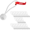 Ecence 25x guminės kilpos, tampomosios virvės, palapinių gumos, įtempikliai, brezentinės gumos, brezento įtempiklis su plastikiniu kamuoliuku, baltos, 81010107