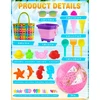 Echehi smėlio žaislų rinkinys mergaitėms, 37 dalys, smėlio dėžės žaislas, paplūdimio žaislas su sulankstomu kibiru, akiniai nuo saulės, 24 colių vandens kamuolys, tinklinis krepšys, ledo smėlio formelės, brangakmeniai, lauko žaislas vaikams