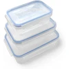 Ecoplast 3 skaidrių indų rinkinys, sukraunami ir sandarūs, idealūs maisto laikymui ir konservavimui su maksimalia apsauga. Talpa 0,5 l, 1 l, 1,5 l