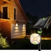 Edisonfire saulės prožektorius laukui, 36 led 3500 k saulės šviestuvai, prožektoriai, šilta balta, 3 ryškumo lygiai, 360° pasukami saulės šviestuvai, ip67 vandeniui atsparūs sieniniai šviestuvai laukui, sodui, vejai, takams