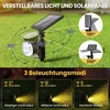 Edisonfire saulės prožektorius laukui, 36 led 3500 k saulės šviestuvai, prožektoriai, šilta balta, 3 ryškumo lygiai, 360° pasukami saulės šviestuvai, ip67 vandeniui atsparūs sieniniai šviestuvai laukui, sodui, vejai, takams