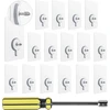 Efuturetime® 16 vnt. lipnių pakabinamų vinių rinkinys, skaidrios, su 14 mm sraigtiniu strypu, sraigtai be gręžimo, lipnūs sraigtai su atsuktuvu, sraigtai klijavimui, m4-14 mm
