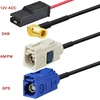 Eightwood Dab antena Dab+ Dab automobilinė antena automobilio radijo antena Dab skirstytuvas Smb Fakra Gps adapteris Am/fm antena ryklio stogo antena signalo stiprintuvas automobilinis Smb kištukas su Rg174 kabeliu 500 cm, skirtas Dab Fm radijui