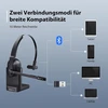 Eksa H5 Bluetooth Pc ausinės su mikrofonu ir Usb raktu [45 val. atkūrimo laikas ir 10 m atstumas] Mono su įkrovimo stotele ir Ai triukšmo slopinimo mikrofonu, belaidės verslo ausinės biurui/namų biurui