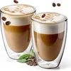 Elbfuchs® Latte Macchiato stiklinės dvigubomis sienelėmis [2 x 450 ml, ypač didelės] krištolo skaidrumo termo stiklinės su dvigubomis sienelėmis, idealiai tinka kaip Cappuccino stiklinės, kavos stiklinės, arbatos stiklinės