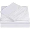 Elegant Comfort prabangus, minkštas ir jaukus 4 dalių patalynės komplektas 1500 Premium Hotel Quality mikropluošto dygsniuotas dizainas ant paklodės ir pagalvių užvalkalų, atsparus raukšlėms, Full