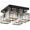 Elegantiškas vintažinis sietynas, juodas metalinis korpusas, 22 cm aukštis, 40 cm plotis, 4 x E27 maks. 40 W, modernus glamūrinis dizainas namų ir viešbučių dekorui