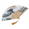 Elegantiškos dažytos bangos japonišku retro stiliumi bambuko sulankstomas Or