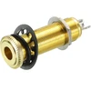 Elektrinės gitaros ir bosų lizdas 6.35mm stereo mono auksinis