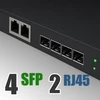 Šakotuvas Elfcam® - gigabitinis ethernet lan jungiklis su 4 x gigabit sfp 1.25g prievadais ir 2 x gigabit ethernet prievadais 10/100/1000mbps, plug and play gigabitinis jungiklis lan skirstytuvas (4 sfp prievadai)