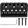 Emagtech 6 stygų gitaros fiksuotas tiltelis metalinis elektrinės gitaros atsarginis elementas gitaros balnelio tiltelio rinkinys, skirtas 6 stygų strat tele stiliaus elektrinei gitarai, juodas