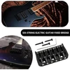 Emagtech 6 stygų gitaros fiksuotas tiltelis metalinis elektrinės gitaros atsarginis elementas gitaros balnelio tiltelio rinkinys, skirtas 6 stygų strat tele stiliaus elektrinei gitarai, juodas