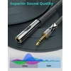 Emk 1/4" ilginimo kabelis, 6.35mm 1/4" stereo ausinių gitaros ilginimo kabelis iš tėviško į moterišką, paauksuotas ketvirčio colio ausinių ilginimo kabelis (2.4m)