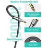 Emk 1/4" ilginimo kabelis, 6.35mm 1/4" stereo ausinių gitaros ilginimo kabelis iš tėviško į moterišką, paauksuotas ketvirčio colio ausinių ilginimo kabelis (2.4m)