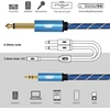 Emk 3.5mm į 2x 6.35mm stereo audio kabelis, paauksuotas, 5m