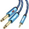 Emk 3.5mm į 2x 6.35mm stereo audio kabelis, paauksuotas, 5m