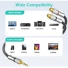 Emk stereo audio kabelis 3.5mm male į 2 rca female paauksuotas rca y skirstytuvas išmaniesiems telefonams mp3 planšetiniams kompiuteriams hifi stereo 0.3m