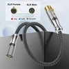 Emk xlr mikrofono kabelis, xlr male į xlr female 3 kontaktų subalansuotas mikšerio garsiakalbio kabelis, ekvalaizerio mikrofono priešstiprintuvo kabelis (1m, xlr male į female, sidabrinis)
