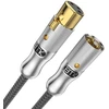 Emk xlr mikrofono kabelis, xlr male į xlr female 3 kontaktų subalansuotas mikšerio garsiakalbio kabelis, ekvalaizerio mikrofono priešstiprintuvo kabelis (1m, xlr male į female, sidabrinis)