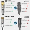 Emk xlr mikrofono kabelis, xlr male į xlr female 3 kontaktų subalansuotas mikšerio garsiakalbio kabelis, ekvalaizerio mikrofono priešstiprintuvo kabelis (1m, xlr male į female, sidabrinis)