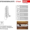 Emos prailgintuvas su 5 Schuko lizdais, 1.5m