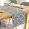 Encasa stalo takelis 4-6 vietų stalui, geometrinis pilkų plytelių raštas, aukščiausios kokybės medvilnė, dydis 32 x 183 cm, dekoratyvinis Kalėdoms, Padėkos dienai, vakarėliams, restoranams ir namams, skalbiamas