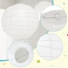 Encham, 20 popierinių žibintų rinkinys, balti, 30 cm, dideli apvalūs gaubtai vestuvių dekoracijoms, šventėms, vestuvėms, gimtadieniams, sodo vakarėliams, kūdikio sutiktuvių dekoracijoms, balto vakarėlio dekoracijoms