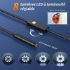 Endoskopinė kamera su apšvietimu 10 m, Aopick 1920 Hd endoskopinė kamera mobiliajam telefonui su 8 Led lemputėmis, vandeniui atspari Ip67 inspekcinė kamera be Wifi, skirta Android ir Ios, planšetiniam kompiuteriui (32,8