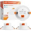 Enuotek 14w įleidžiami led šviestuvai virtuvei vonios kambariui led įleidžiamas lubų apšvietimas šiltai balta 3000k išpjova Φ120mm ac100~240v ip44 atsparus drėgmei 3 vnt.