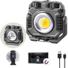 Eraylife Led prožektorius su baterija, 2100lm Cob Led statybinis prožektorius su baterija, magnetu ir 360° pasukimu, 6 šviesos režimai, 5000 Mah Led darbo lemputė, nešiojama pritemdoma kempingo lempa garažui, dirbtuvėms