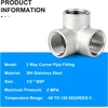 Ventiliatorius Ergaoboy 2 vnt. 1/2 colio bsp vidinis sriegis 304 nerūdijančio plieno 3 krypčių kampinis t formos vamzdžio jungties fitingas