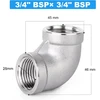 Ventiliatorius Ergaoboy 5 vnt. 304 nerūdijančio plieno 90 laipsnių kampo jungtys, 3/4" x 3/4" bsp vamzdžių jungiamosios detalės su vidiniu sriegiu