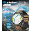 Esfoe karinis išmanusis laikrodis vyrams 48 mm, Gps/5atm ir Ip69k atsparus vandeniui, 45+ dienų baterijos veikimo laikas, 1,43 colio amoled išmanusis laikrodis vyrams su telefono funkcija, kompasas, barometras, širdies ritmas, 170+ sporto režimų