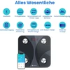 Etekcity Fit8s kūno riebalų svarstyklės skaitmeninės su programėle, išmaniosios svarstyklės su kūno riebalų ir raumenų mase, bluetooth kūno analizės svarstyklės kūno masės indeksui, proteinams, 180 kg / 0,05 kg, juodos