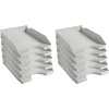 Exacompta 12306d Ecotray Premium dėklai laiškams, pagaminti iš perdirbto plastiko, Din A4 formato, idealūs jūsų organizacijai. Tvirtos ir sukraunamos laikymo dėžutės, mėlynas angelas, pilkos spalvos, 10 vnt.