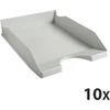 Exacompta 12306d Ecotray Premium dėklai laiškams, pagaminti iš perdirbto plastiko, Din A4 formato, idealūs jūsų organizacijai. Tvirtos ir sukraunamos laikymo dėžutės, mėlynas angelas, pilkos spalvos, 10 vnt.