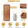 Exleco 2 dalių medinių padėklų rinkinys 30 x 12 cm stačiakampiai dekoratyviniai padėklai medinis dekoratyvinis padėklas pailgas dekoratyvinis padėklas akacijos medienos padėklas stačiakampė sūrio lenta serviravimo lėkštė medinis padėklas