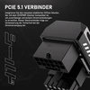 Ezdiy-fab pcie 5.1 adapteris 600w 12+4pin, 16pin 12vhpwr gpu kištukas, 12v-2x6 gpu adapteris, 180 laipsnių kampu suderinamas su rtx 3090ti, 4070ti, 4080, 4090 gpu - std tipas, juodas, 1 vnt.