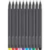 Faber-castell 151610 Grip Finepen, finelineris, su 0,4 mm metaliniu pluošto galiuku, 10 vnt. pakuotė