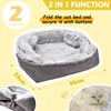 Fanchu guolis katėms, 2-in-1 pliušinis minkštas guolis naminiams gyvūnams, katės sofa, purus guolis katėms, mažas guolis šunims, guolis naminiams gyvūnams, katės antklodė, guolis katėms, guolis naminiams gyvūnams katėms ir mažiems šunims (šviesiai pilkas)