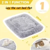 Fanchu guolis katėms, 2-in-1 pliušinis minkštas guolis naminiams gyvūnams, katės sofa, purus guolis katėms, mažas guolis šunims, guolis naminiams gyvūnams, katės antklodė, guolis katėms, guolis naminiams gyvūnams katėms ir mažiems šunims (šviesiai pilkas)