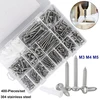 Fandway rinkinys, 400 vnt. torx sriegių su sriegikliu, nerūdijančio plieno a2-70 apvalios galvutės sriegiai, sriegikliai m3/m4/m5 medvaržčiai, savaime gręžiantys sriegiai, asortimentas su 3 antgaliais ir m6 inkaru.