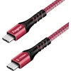 Fasgear usb c į type c kabelis, usb 3.1 type c gen 2 greito įkrovimo kabelis, 100w 20v/5a maitinimo šaltinis, 10gbps duomenų perdavimas, 4k@60hz vaizdo išvestis, suderinamas su type c įrenginiais (0.5m, raudonas)