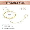 Fashion Gold 14k paauksuota grandinėlė ant rankos su žiedu moterims