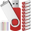 Febniscte usb atmintinės 32 gb, 10 vnt. pakuotė, sulankstoma raudona atmintinė 32 gb, 10 vnt. pakuotė, nešiojama duomenų saugykla, pigi dovana, raudonas usb atmintukas su 10 juostelių